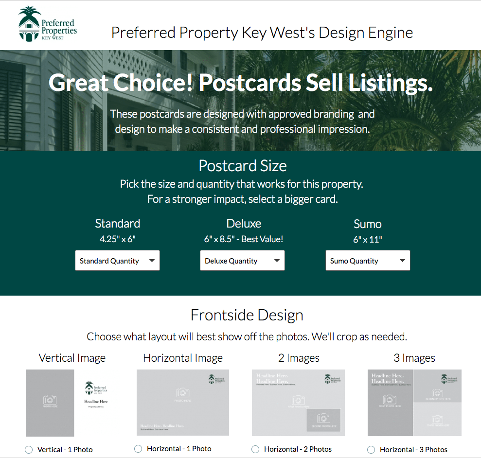 an example of a print portal used by preferred properties key west
