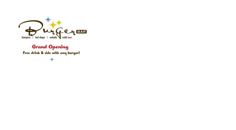 envelope example burger bar grand opening