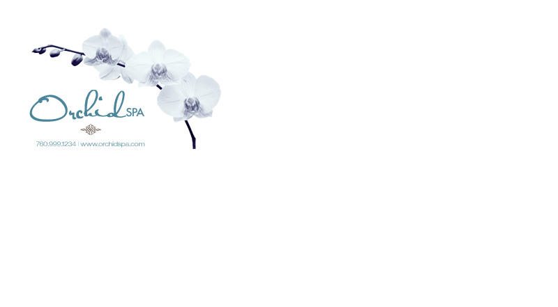 envelope printing example showing orchid flowers