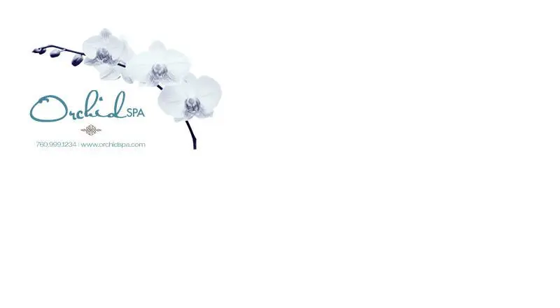 envelope printing example showing orchid flowers