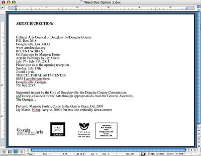 the mailing side of a postcard in microsoft word