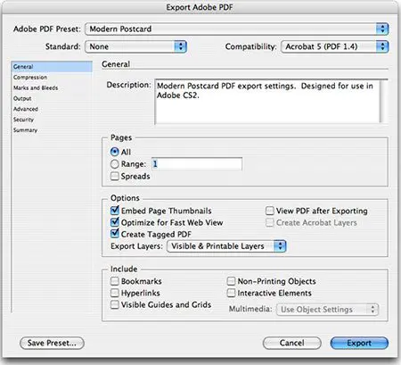 adobe indesign pdf export settings