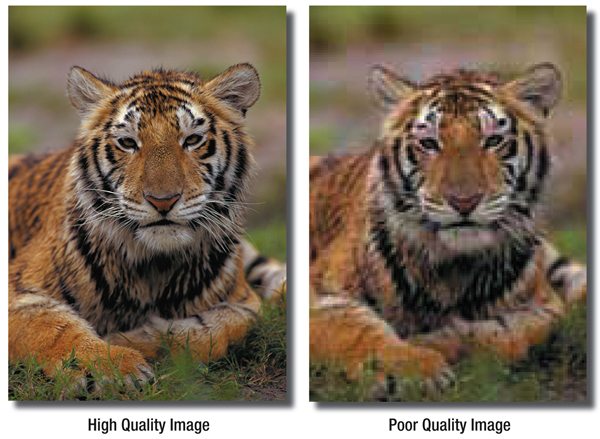 Quality difference example between a high resolution and low resolution image Quality difference example between a high resolution and low resolution image