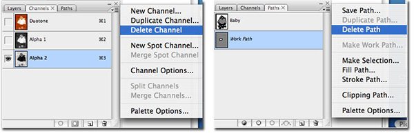Instructions on how to delete Alpha Channels prior to saving Instructions on how to delete Alpha Channels prior to saving