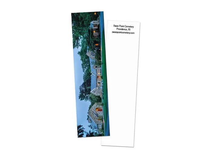 Bookmarks bookmarks product image showing the front and back sides with a historic house