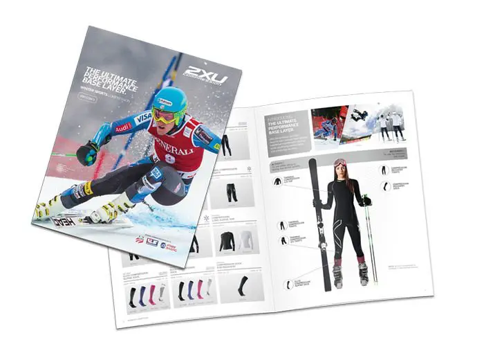 catalog booklet product image showing a ski company catalog