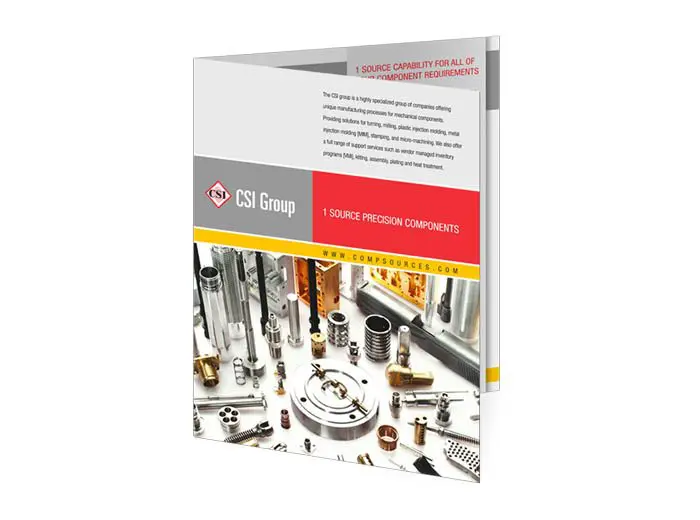 folded catalog sheet product image for a company selling tools
