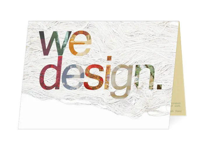 folded double deluxe product image showing a graphic design card