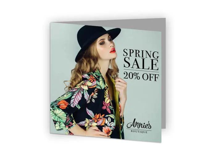 folded 5" square postcard product image - spring sale 20% off fashion company
