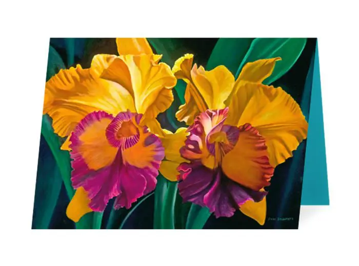 folded greeting card product image with flowers