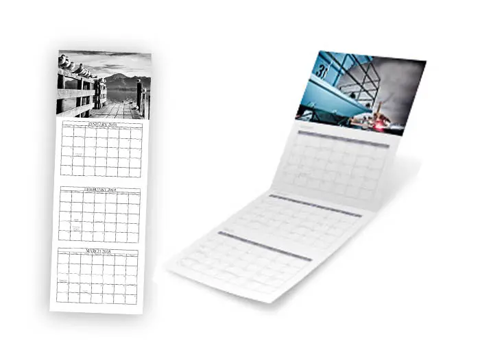 Panoramic Deluxe Quarterly Calendar product image showing two panoramic deluxe quarterly calendars