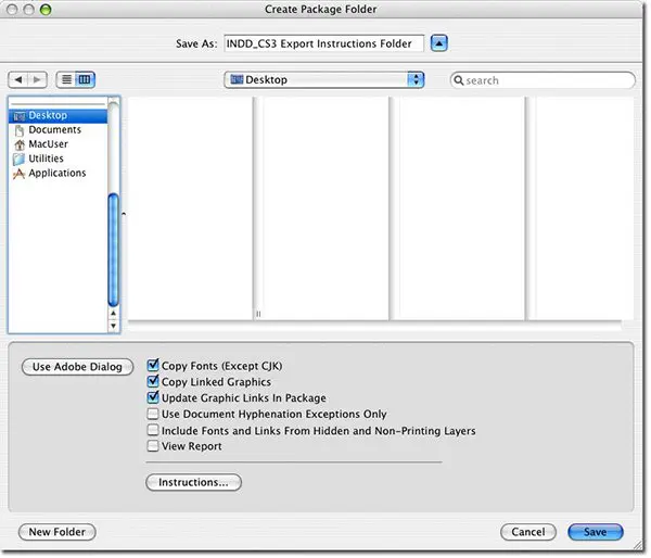 adobe indesign create package folder