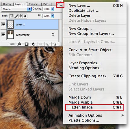 Instructions on how to flatten layers within Adobe Photoshop prior to sending Modern Postcard files Instructions on how to flatten layers within Adobe Photoshop prior to sending Modern Postcard files