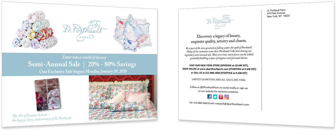 Invite to Event or Introduce New Products Example - D. Porthault Invite to Event or Introduce New Products Example - D. Porthault