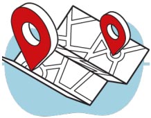 Target your mailings Map with pin points