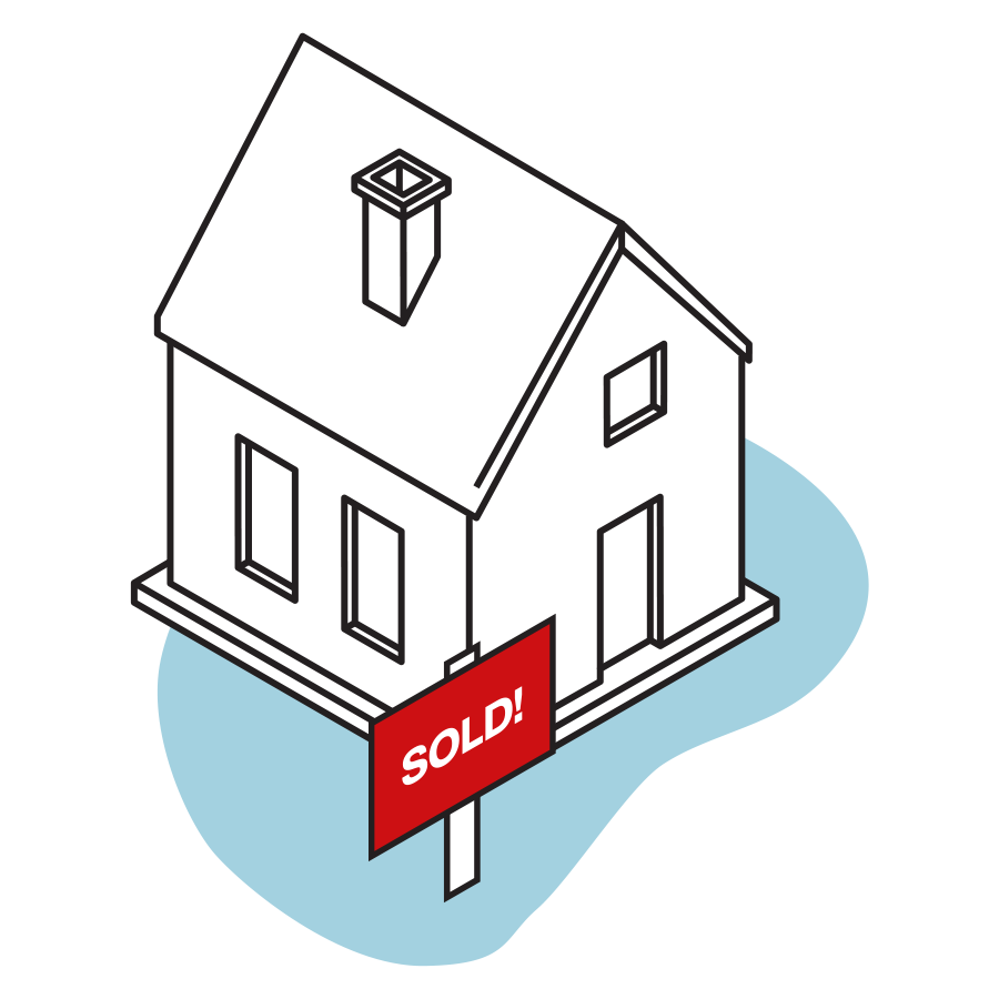 House icon with a "Sold" sign