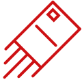 Print and Mail - Red and White Line Icon
