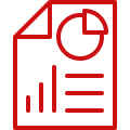 Lists and Data - Red and White Line Icon