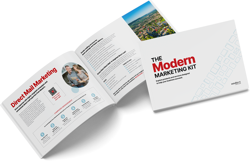 Free Digital Marketing Kit - Showing the front cover and inside page spread
