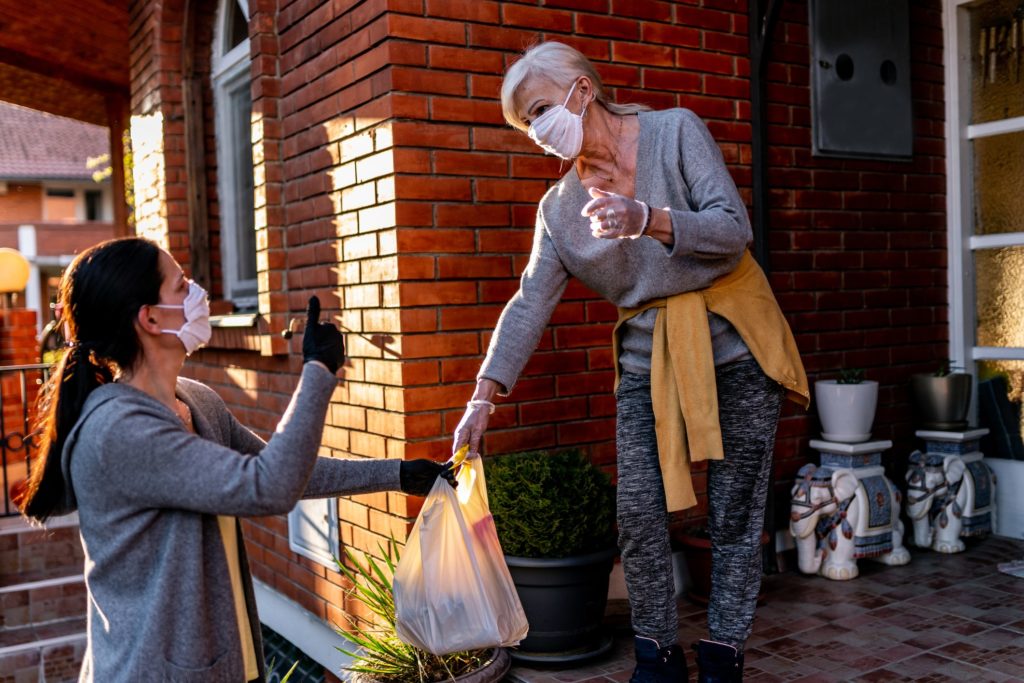 Increase Engagement with Postcard Retargeting Helping Neighbor - Wearing Masks