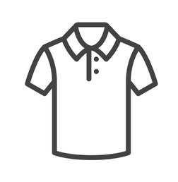 Cloth flat line icons set. Apparel - jacket, hoody, sweatshirt, male pants, polo shirt, jeans, coat, tie vector illustrations. Outline signs for fashion store. Pixel perfect 64x64. Editable Strokes Golf Apparel